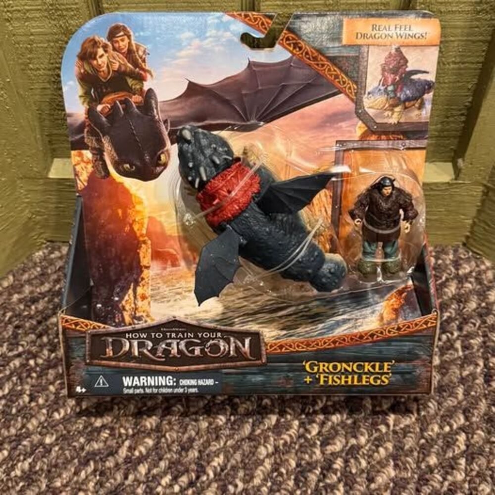 Spin Master How to Train Your Dragon Gronckle + Fishlegs Action Figure Set
